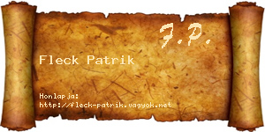 Fleck Patrik névjegykártya